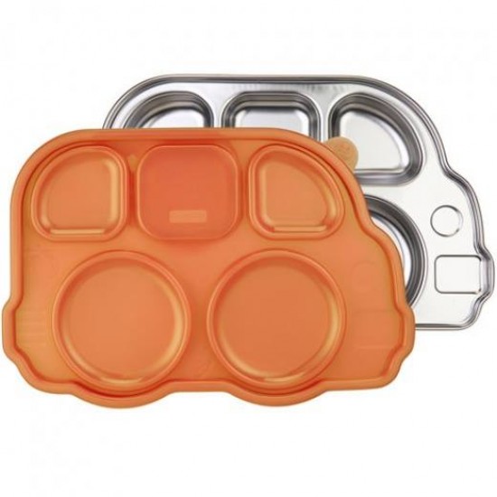 Tavita compartimentata cu capac - Din Din Smart Bus Platter - Innobaby - Orange