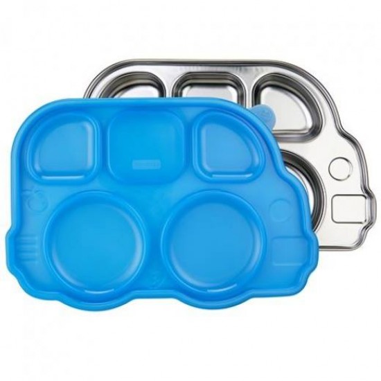 Tavita compartimentata cu capac - Din Din Smart Bus Platter - Innobaby - Blue